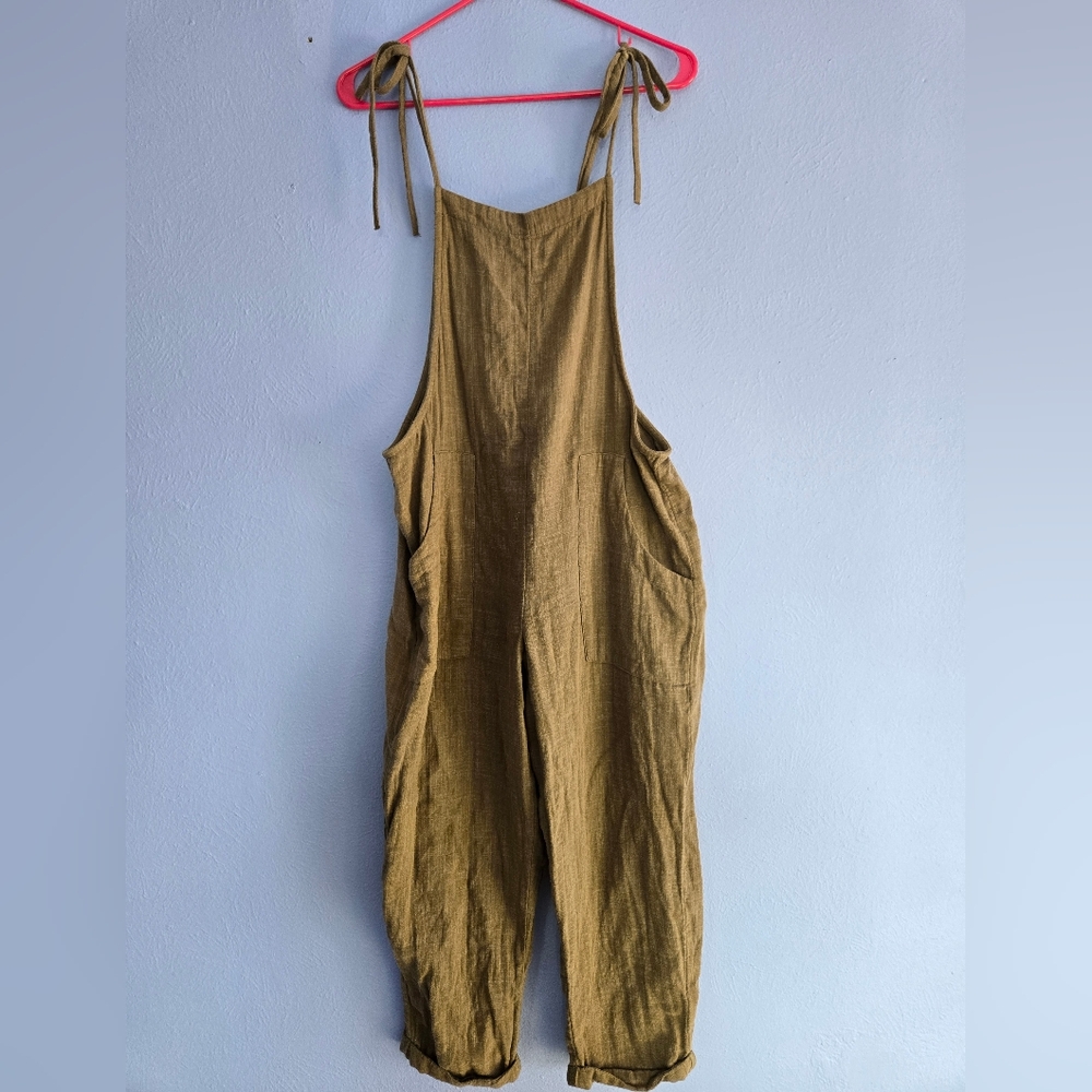 Aerie by American Eagle Tie Overalls Green Size Small